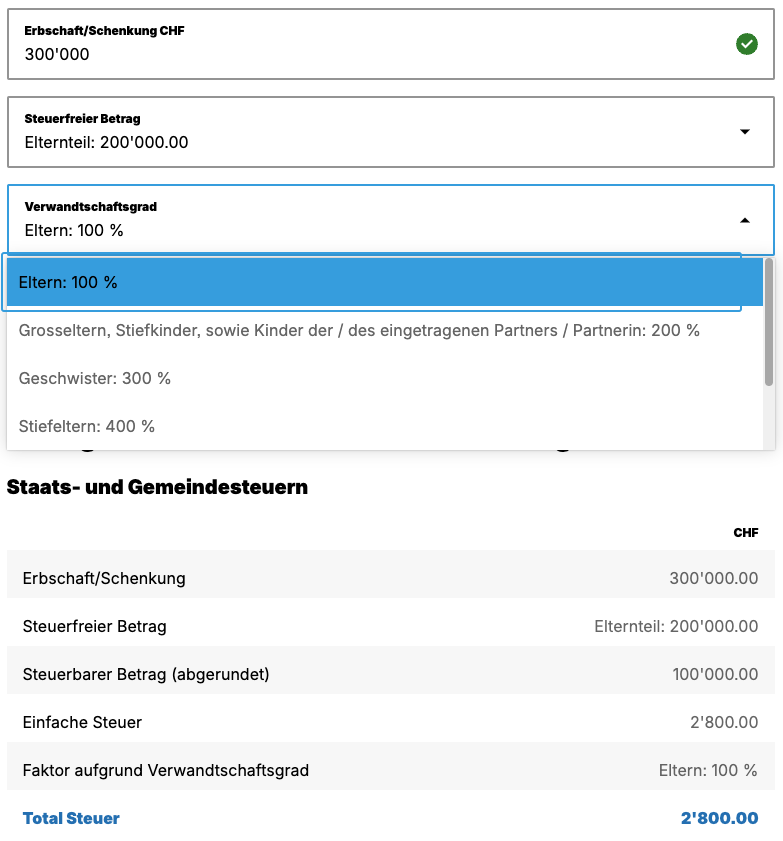 Schenkungssteuer berechnen